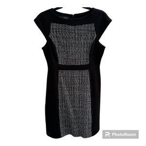 Anne Klein Capped Sleeve Dress- Black/White- Size 6